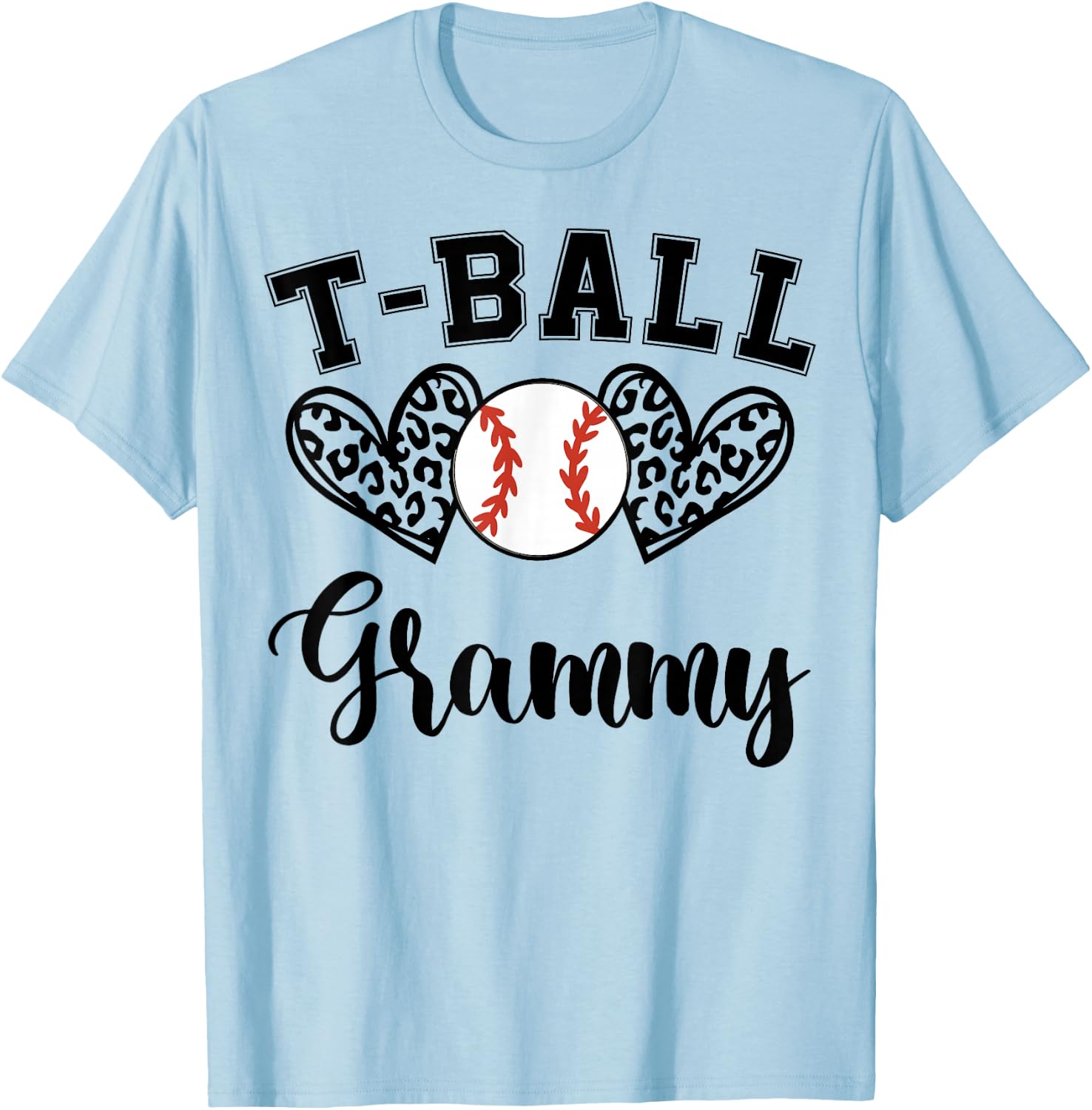 T-Ball Grammy Leopard Funny T-Ball Grammy Mother's Day T-Shirt - T-Shirt | Light Blue