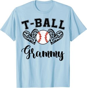 T-Ball Grammy Leopard Funny T-Ball Grammy Mother's Day T-Shirt - T-Shirt | Light Blue