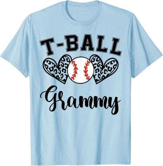 T-Ball Grammy Leopard Funny T-Ball Grammy Mother's Day T-Shirt - T-Shirt | Light Blue
