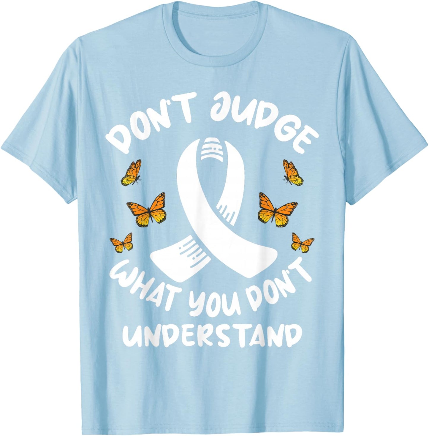Multiple Sclerosis MS Butterfly T-Shirt - T-Shirt | Light Blue