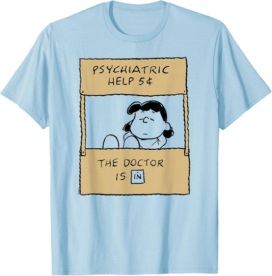 Peanuts - Lucy Doctor is in T-Shirt - T-Shirt | Light Blue