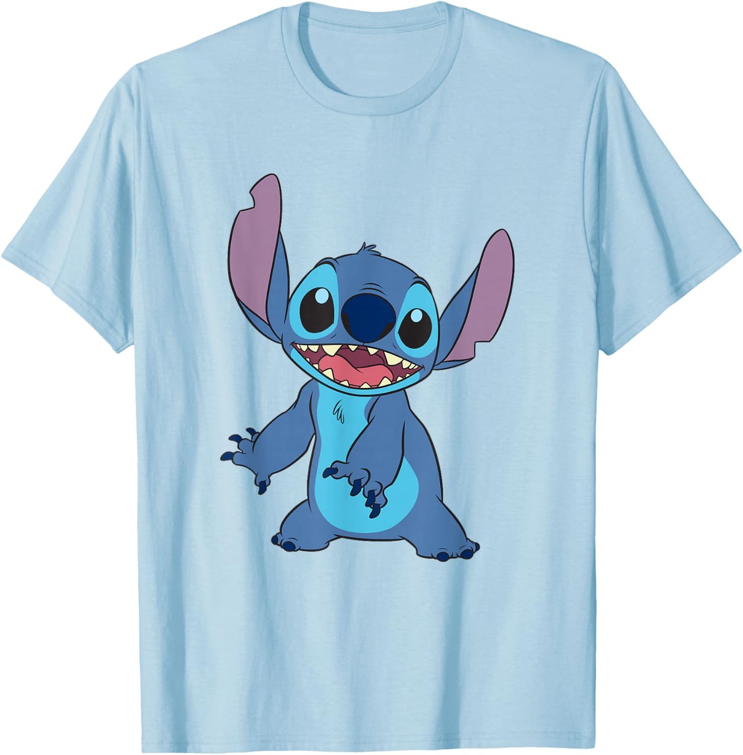 Disney Lilo & Stitch Happy Stitch Full Body Shot T-Shirt - T-Shirt | Light Blue