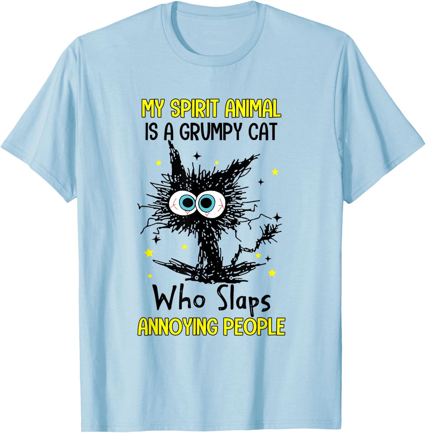 Vintage My Spirit Animal Is A Grumpy Funny Cat T-Shirt - T-Shirt | Light Blue