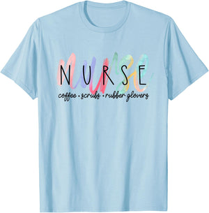 Cute Watercolor Nurse T-Shirt - T-Shirt | Light Blue