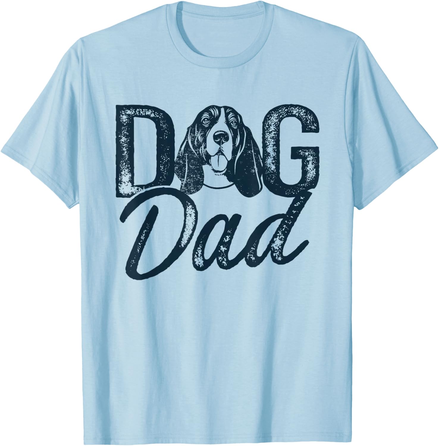 Basset Hound Dog Dad T-Shirt - T-Shirt | Light Blue