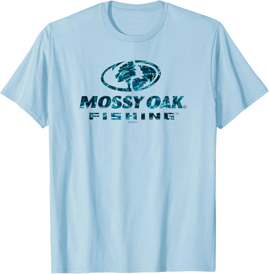 Mossy Oak Fishing Open Water Classic Blue Logo T-Shirt - T-Shirt | Light Blue