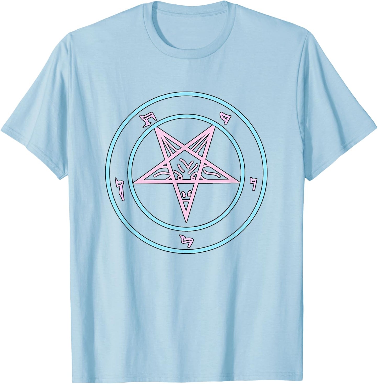 Yami Kawaii BLUE PINK Pastel Goth Satanic Lucifer T-Shirt - T-Shirt | Light Blue