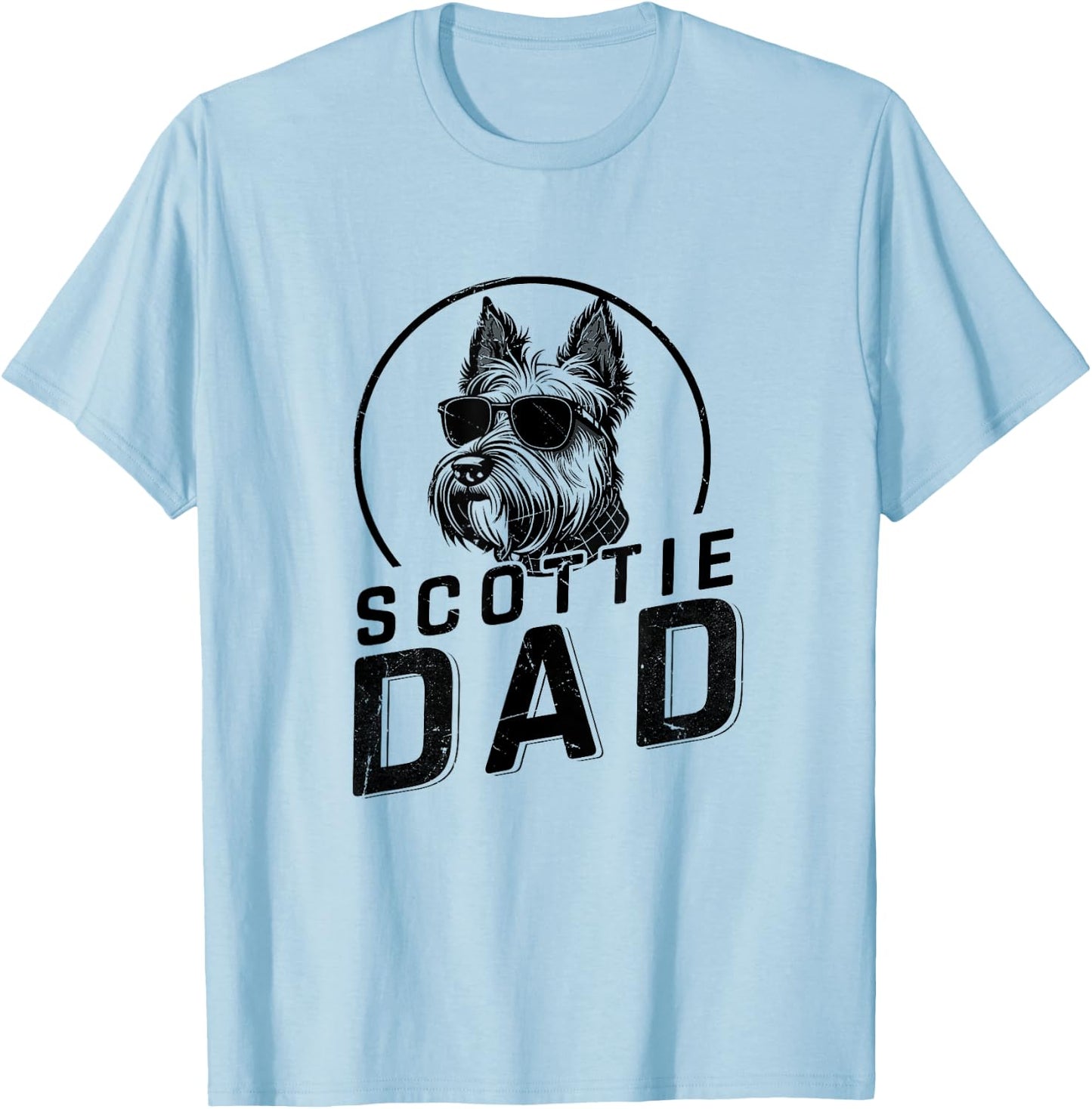 Scottie Dad Dog Owner Gifts Funny Dog Dad Christmas T-Shirt - T-Shirt | Light Blue