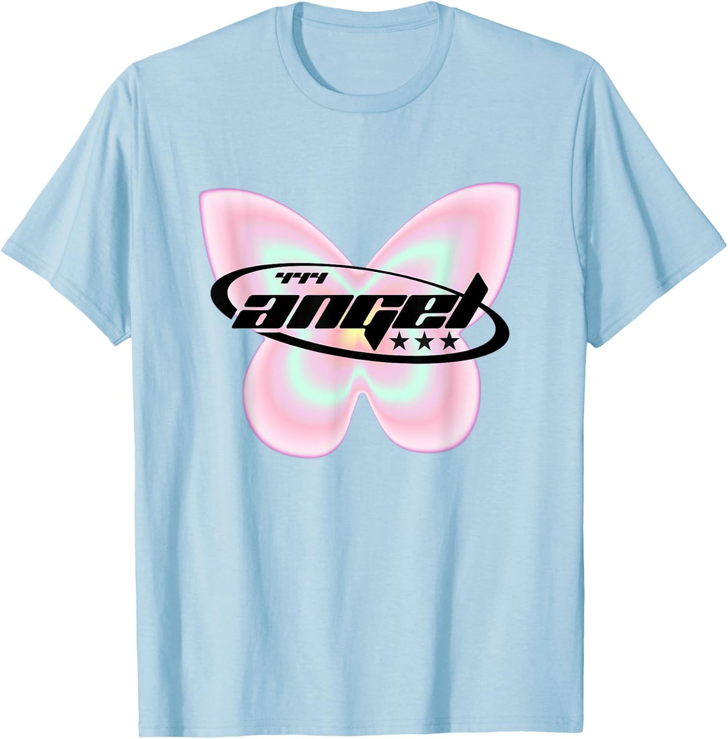 Y2K Girl 444 Angel Number Butterfly Fairy Aesthetic T-Shirt - T-Shirt | Light Blue