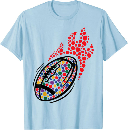 Football International Dot Day Men Boys Ball Sport Colorful T-Shirt - T-Shirt | Light Blue
