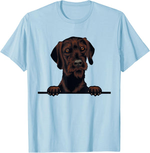 Short Haired Pudelpointer Dog Breed Popping Up Fun Dog Owner Women Girls Kids T-Shirt - T-Shirt | Light Blue