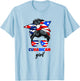 Half Cuban And Puerto Rican Rico Cuba Flag Cubarican Girl T-Shirt - T-Shirt | Light Blue