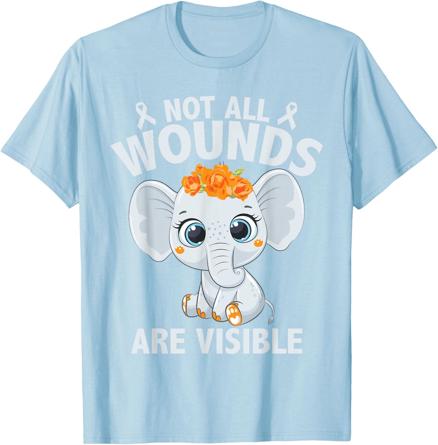 Cute Multiple Sclerosis Awareness MS Elephant T-Shirt - T-Shirt | Light Blue