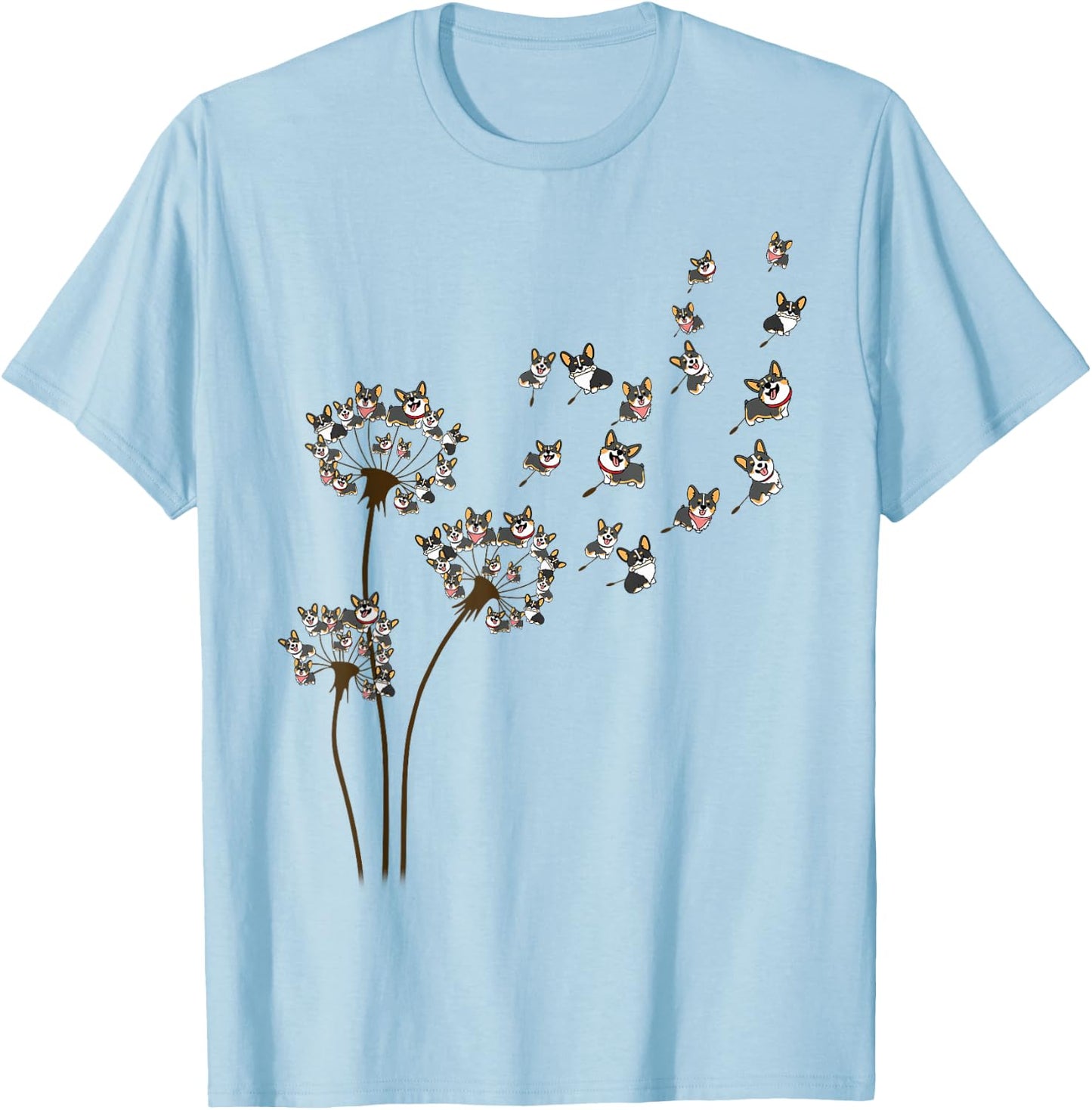 Dandelion Corgi T-Shirt - T-Shirt | Light Blue