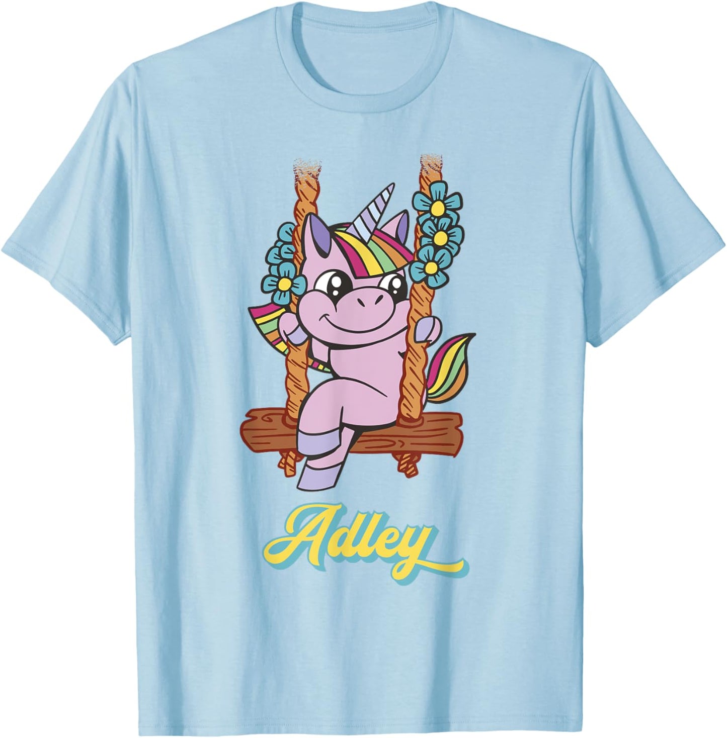 Adley Merch Unicorn Design T-Shirt - T-Shirt | Light Blue