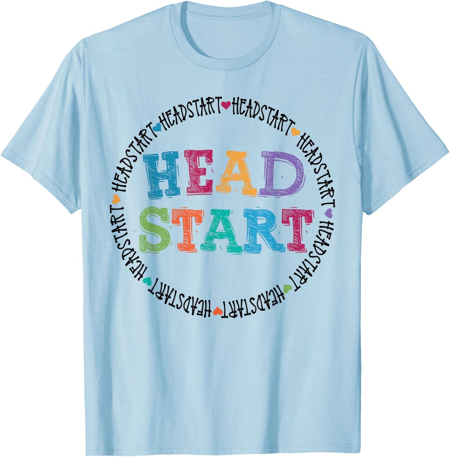 Headstart Teacher Squad Vintage Design Last Back to School T-Shirt - T-Shirt | Light Blue