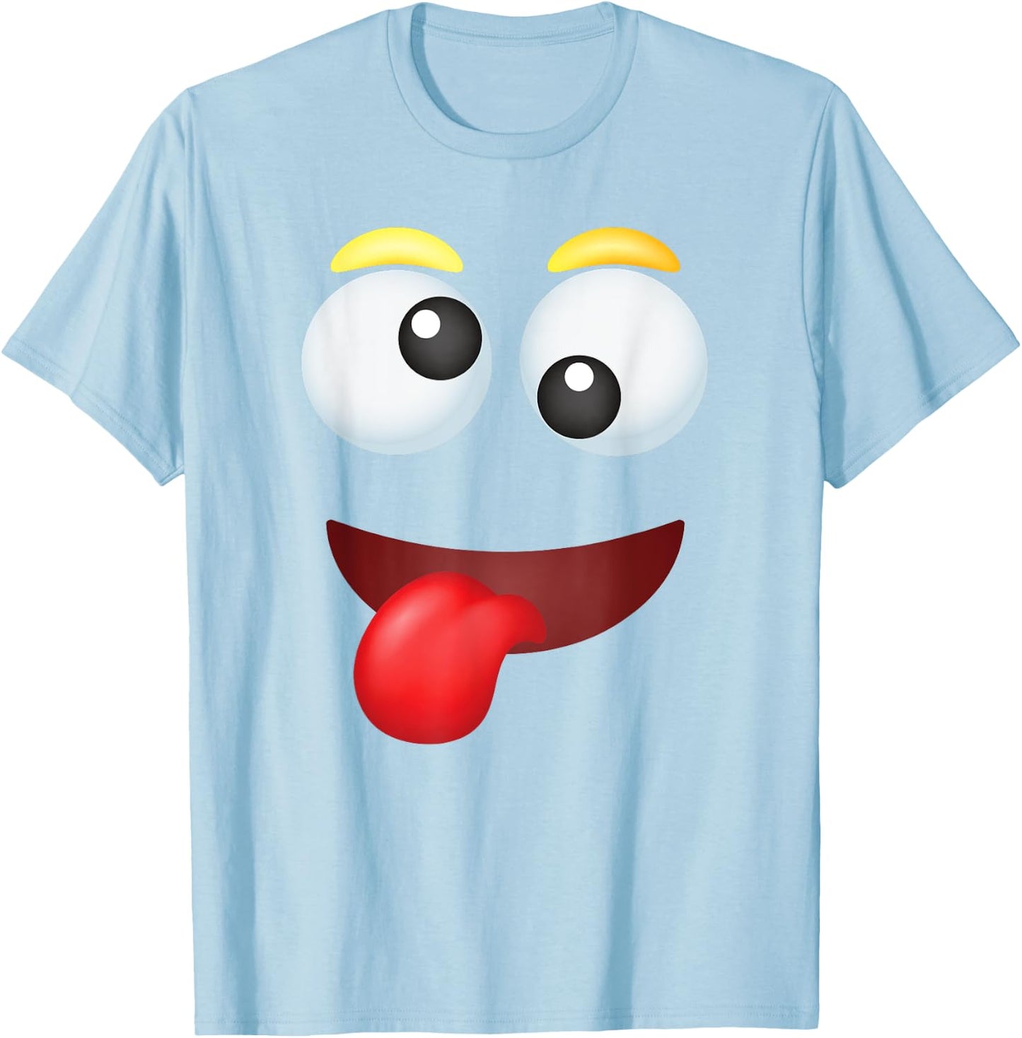 Funny Group Costume Halloween Team Outfit Crazy Emoticon T-Shirt - T-Shirt | Light Blue