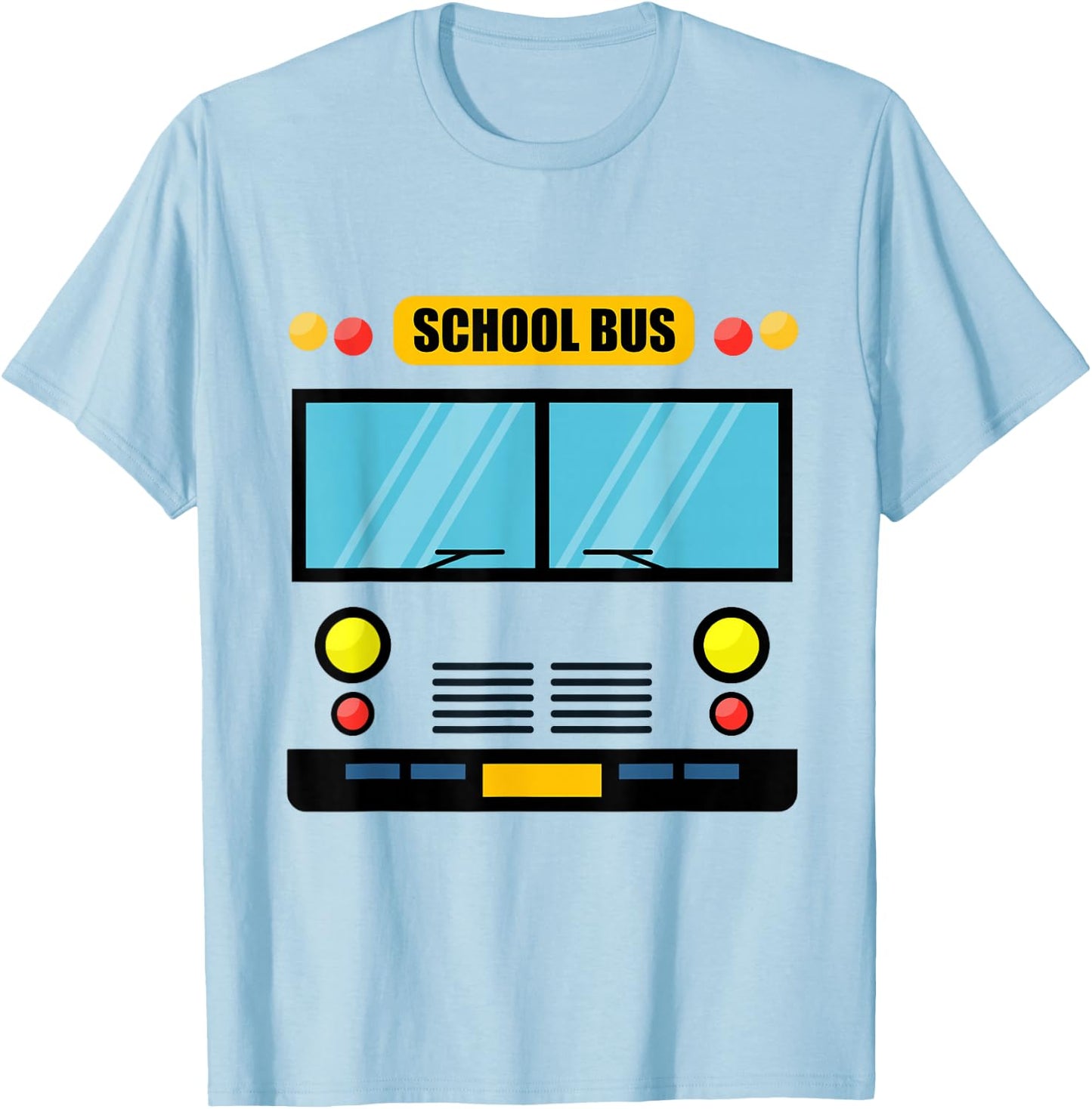 School Bus Costume Cool Easy Vehicle Halloween T-Shirt - T-Shirt | Light Blue