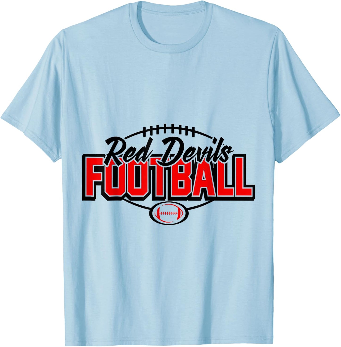 Red Devils Football! T-Shirt - T-Shirt | Light Blue