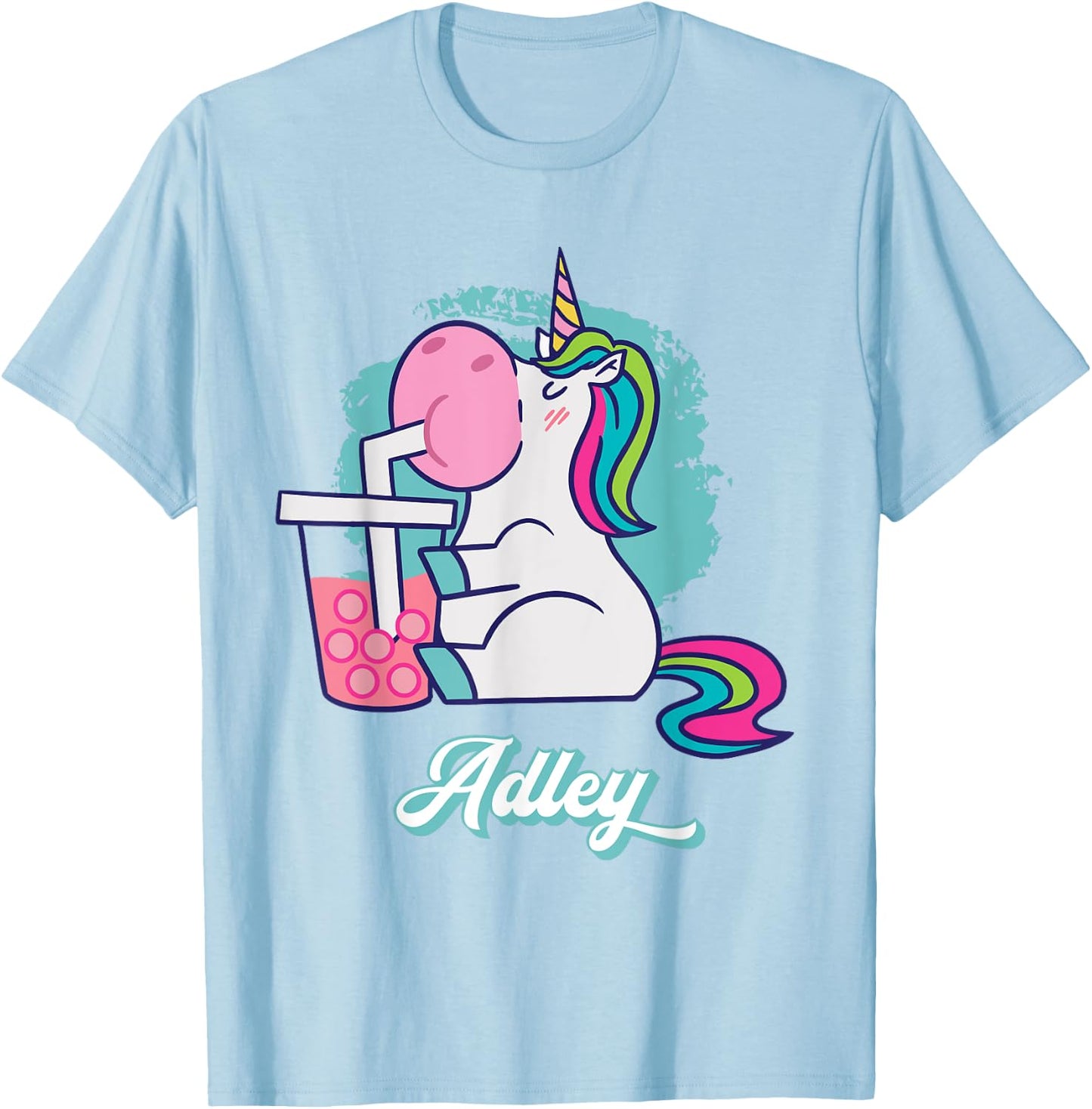 Adley Merch Unicorn Design T-Shirt - T-Shirt | Light Blue