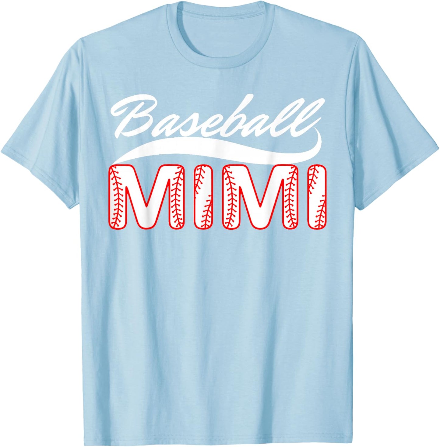 Baseball Mimi Women Family Matching Mimi Baseball Mother T-Shirt - T-Shirt | Light Blue