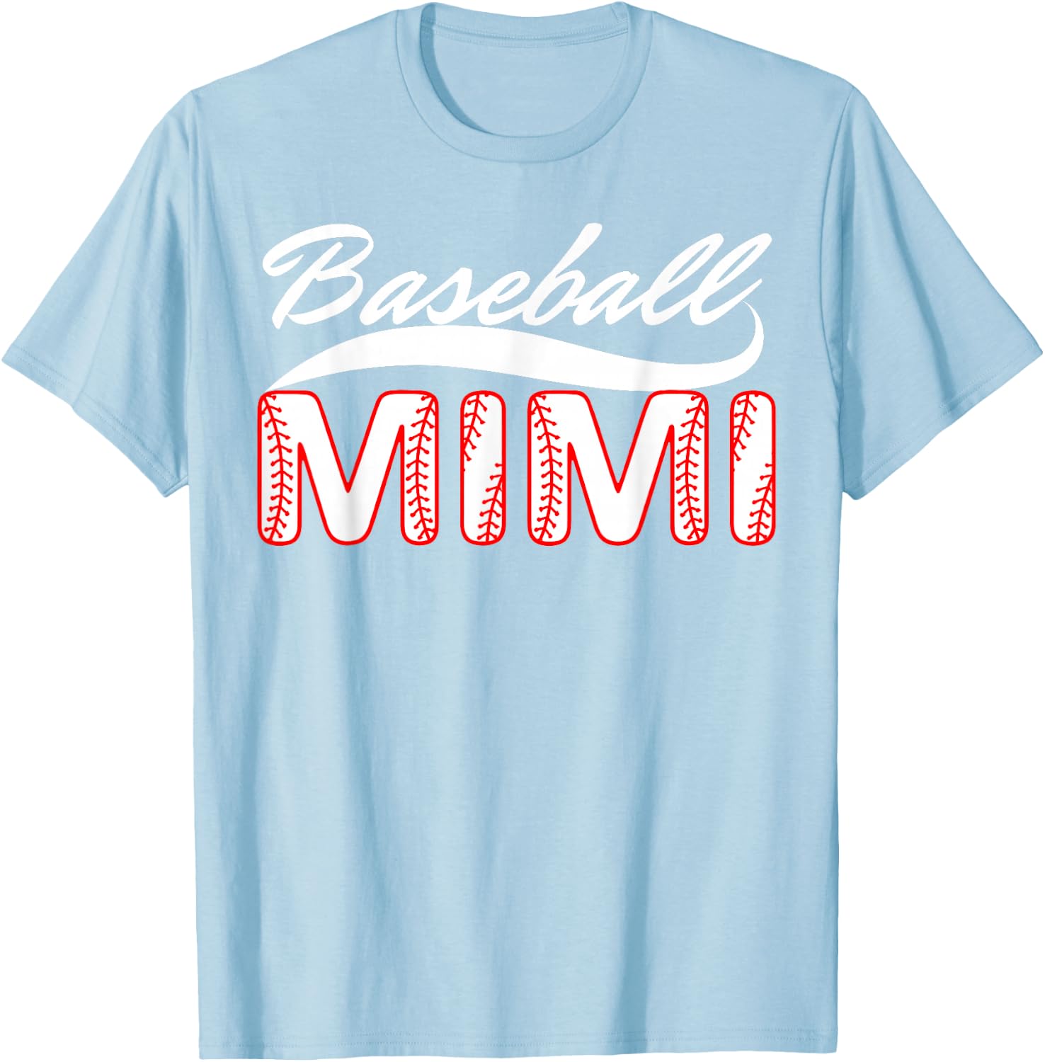 Baseball Mimi Women Family Matching Mimi Baseball Mother T-Shirt - T-Shirt | Light Blue