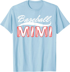Baseball Mimi Women Family Matching Mimi Baseball Mother T-Shirt - T-Shirt | Light Blue