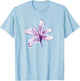 Purple White Watercolor Flower Art Paint Graphic Design Gift T-Shirt - T-Shirt | Light Blue