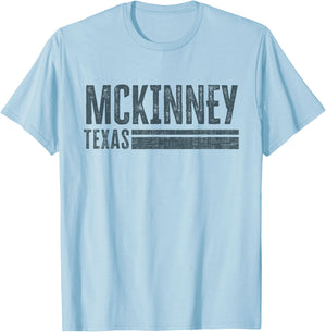 McKinney Vintage Texas Design Retro Distressed T-Shirt - T-Shirt | Light Blue
