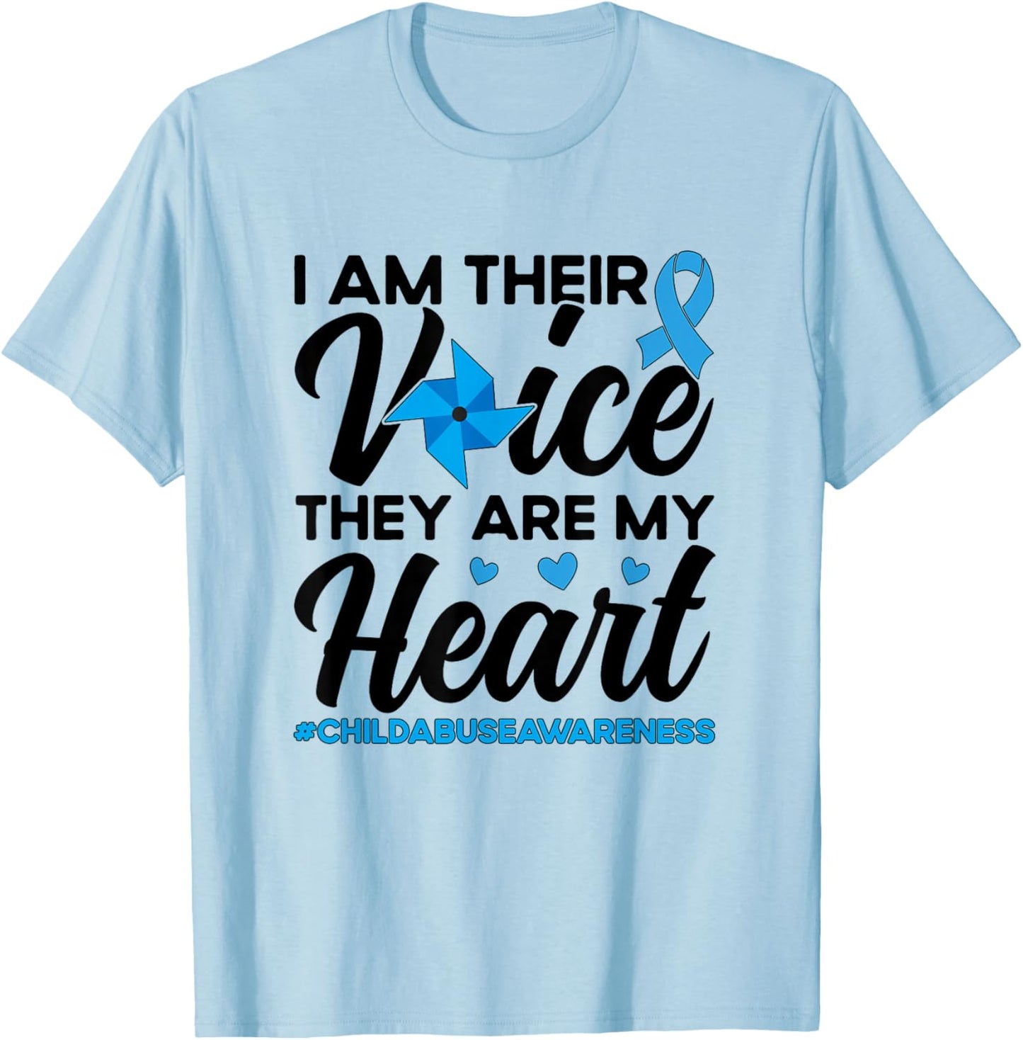 I'm Their Voice Child Abuse Prevention Awareness Month T-Shirt - T-Shirt | Light Blue