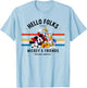 Disney Original Mickey & Friends Hello Folks Retro Vintage T-Shirt - T-Shirt | Light Blue