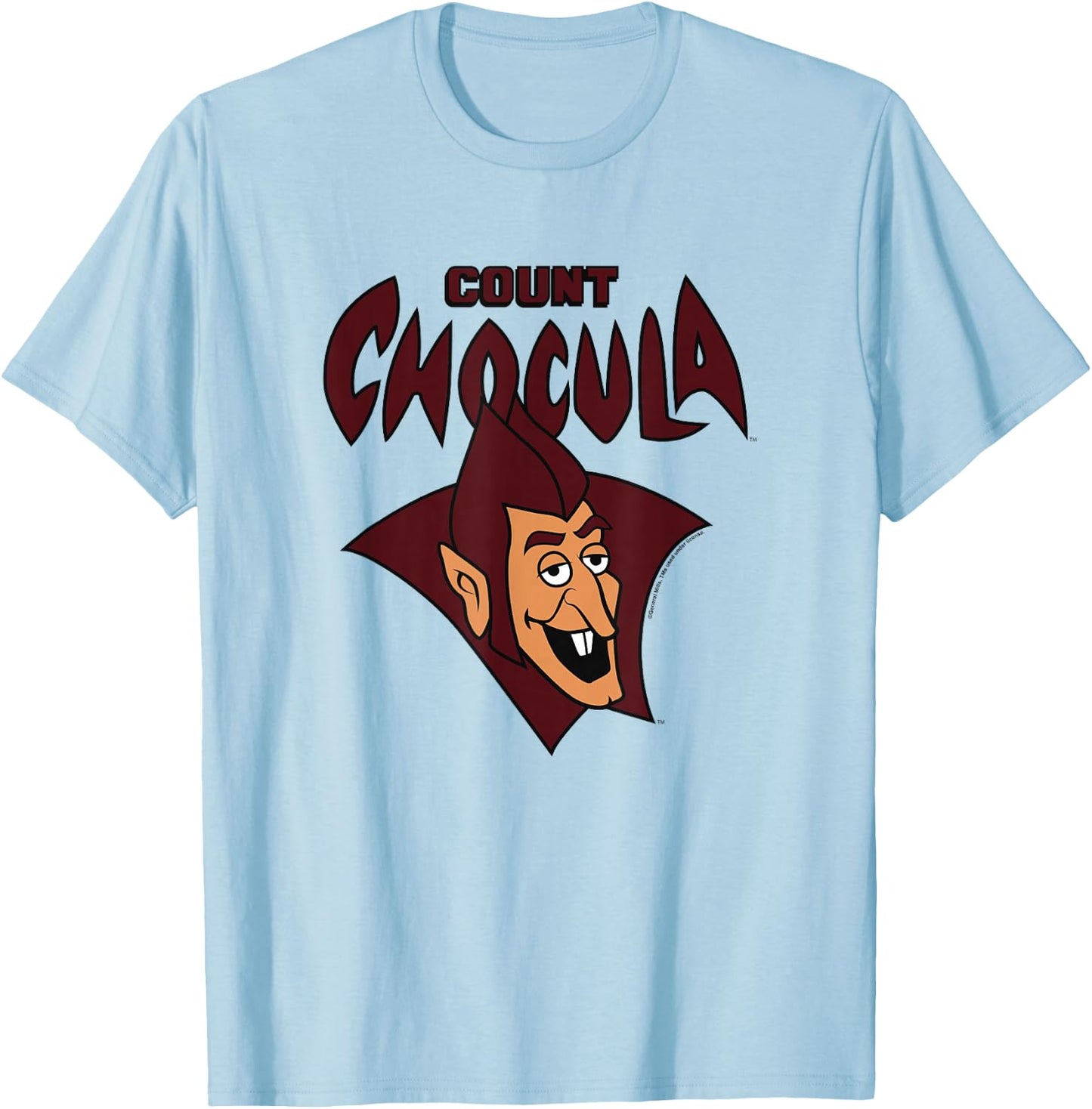 Count Chocula Spooky Vintage Big Face Epic Chest Portrait T-Shirt - T-Shirt | Light Blue
