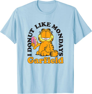 Garfield I Donut Like Mondays Cartoon Cat T-Shirt - T-Shirt | Light Blue