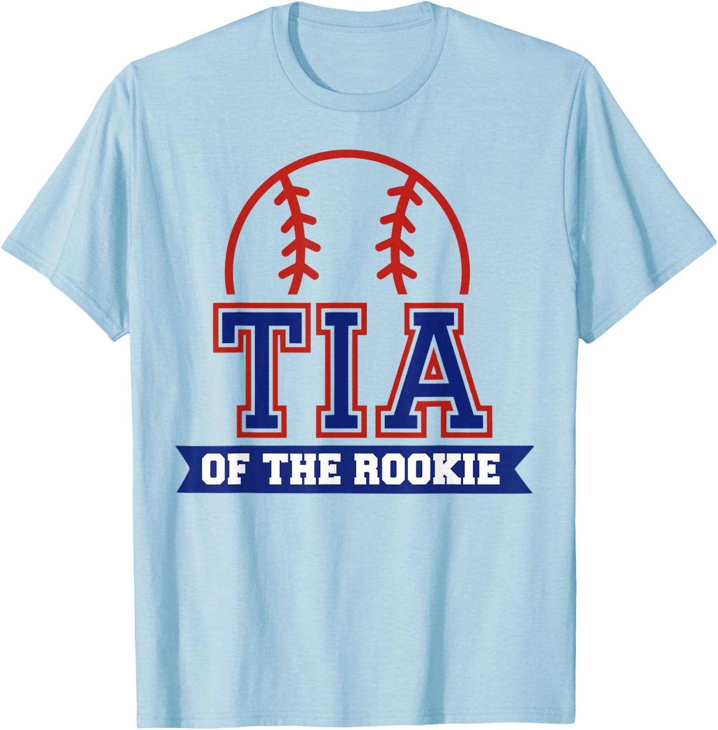 Tia of Rookie 1st Birthday Baseball Theme Matching Party T-Shirt - T-Shirt | Light Blue