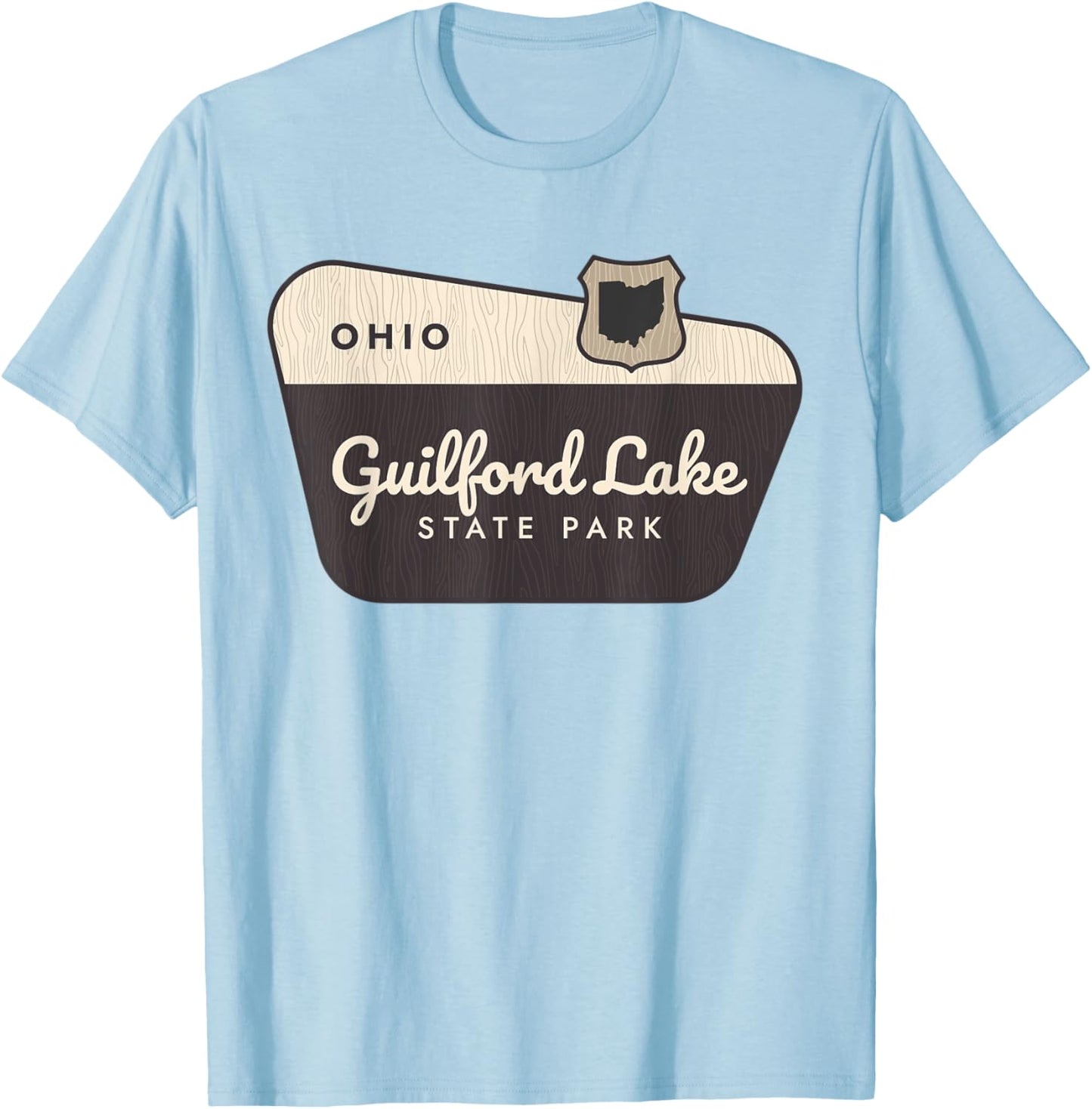 Guilford Lake State Park Ohio Welcome Sign Vacation T-Shirt - T-Shirt | Light Blue