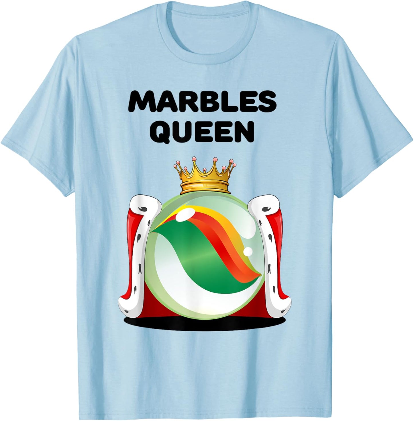 Marbles Queen | Girls Marbles | Marbles T-Shirt - T-Shirt | Light Blue