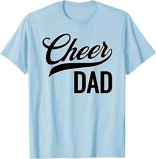 Cheer Dad Red and Black White Cheerleading Matching Parents T-Shirt - T-Shirt | Light Blue