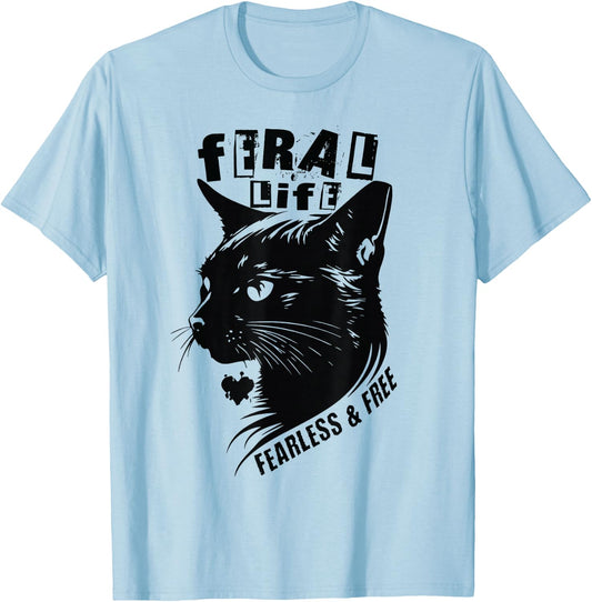 Feral Cats Cat Rescue Cute Foster Mom Kittens Adopt Cats TNR T-Shirt - T-Shirt | Light Blue
