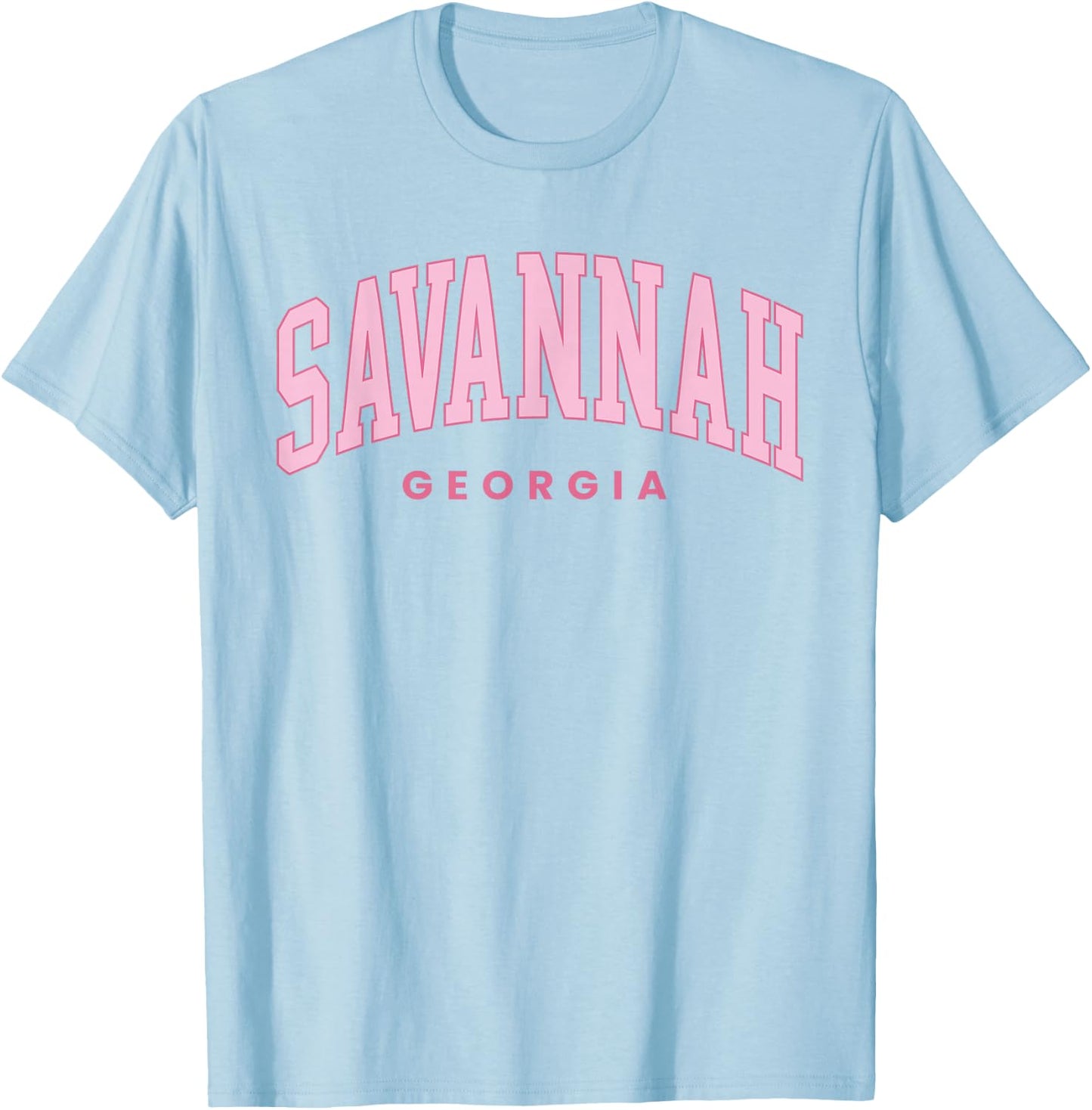 Savannah Georgia Vintage Preppy Throwback Vacation Souvenir T-Shirt - T-Shirt | Light Blue
