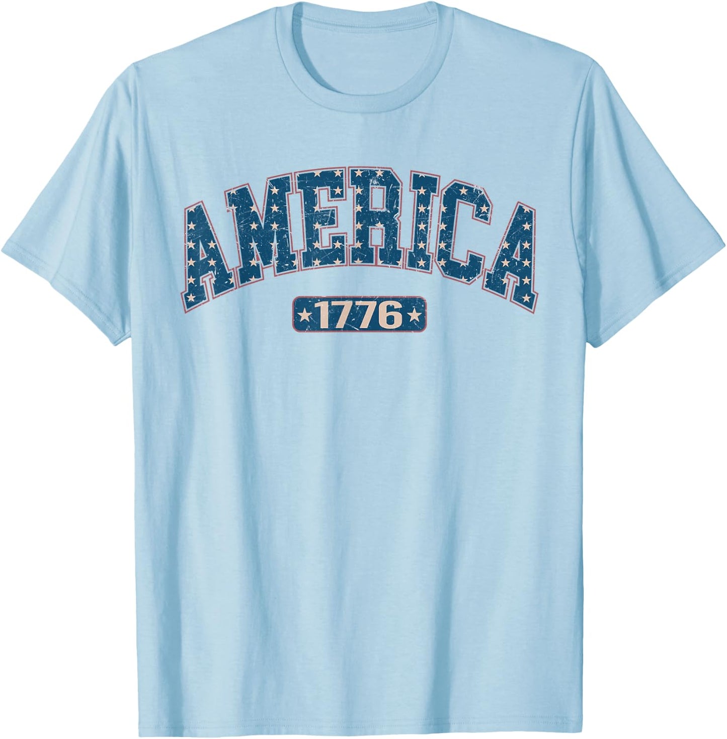 Happy 4th Of July Patriotic American US Flag 4th Of July T-Shirt - T-Shirt | Light Blue