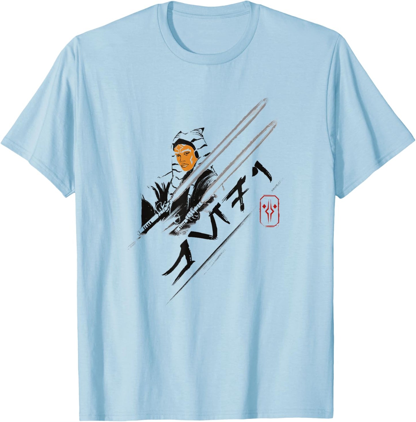 Star Wars: Ahsoka Aurabesh Jedi Outline T-Shirt - T-Shirt | Light Blue