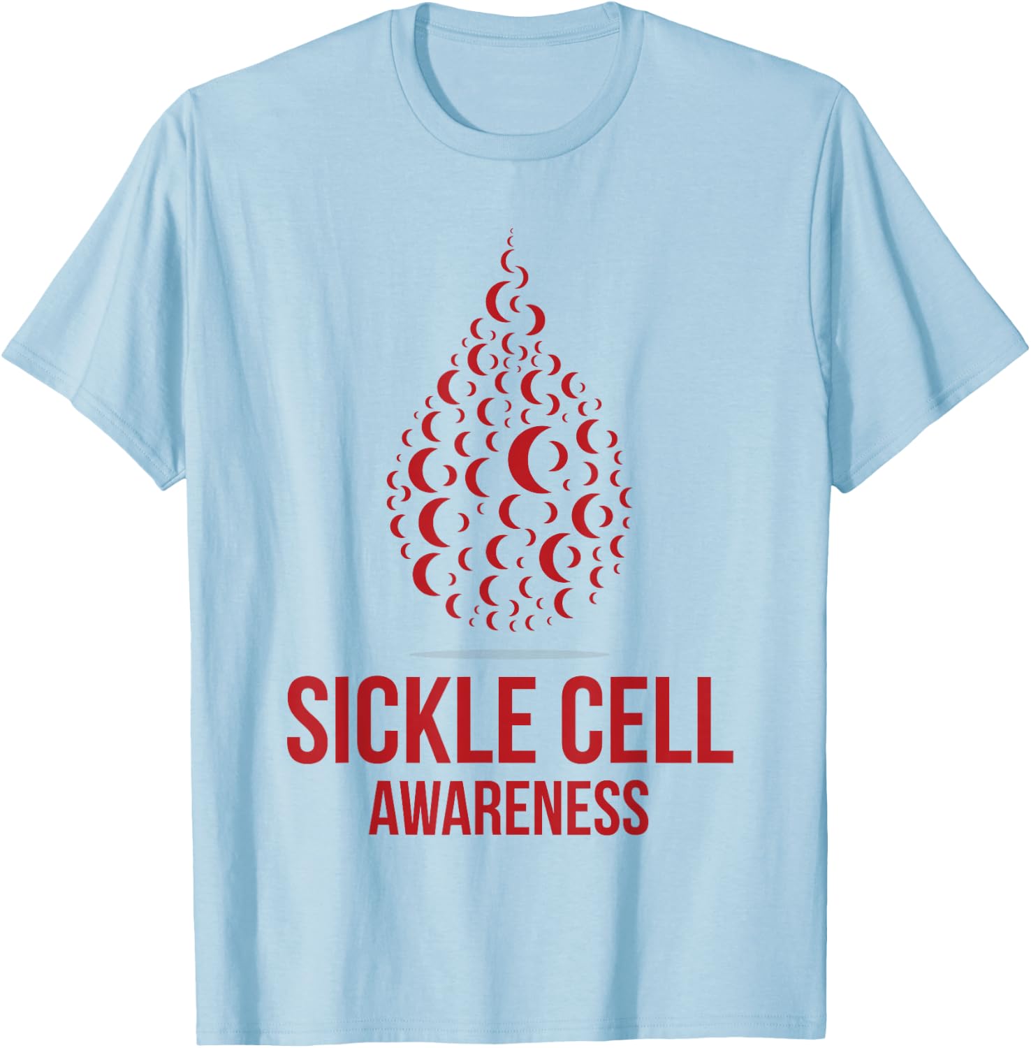 I Wear Burgundy Ribbon Sickle Cell Awareness September T-Shirt - T-Shirt | Light Blue