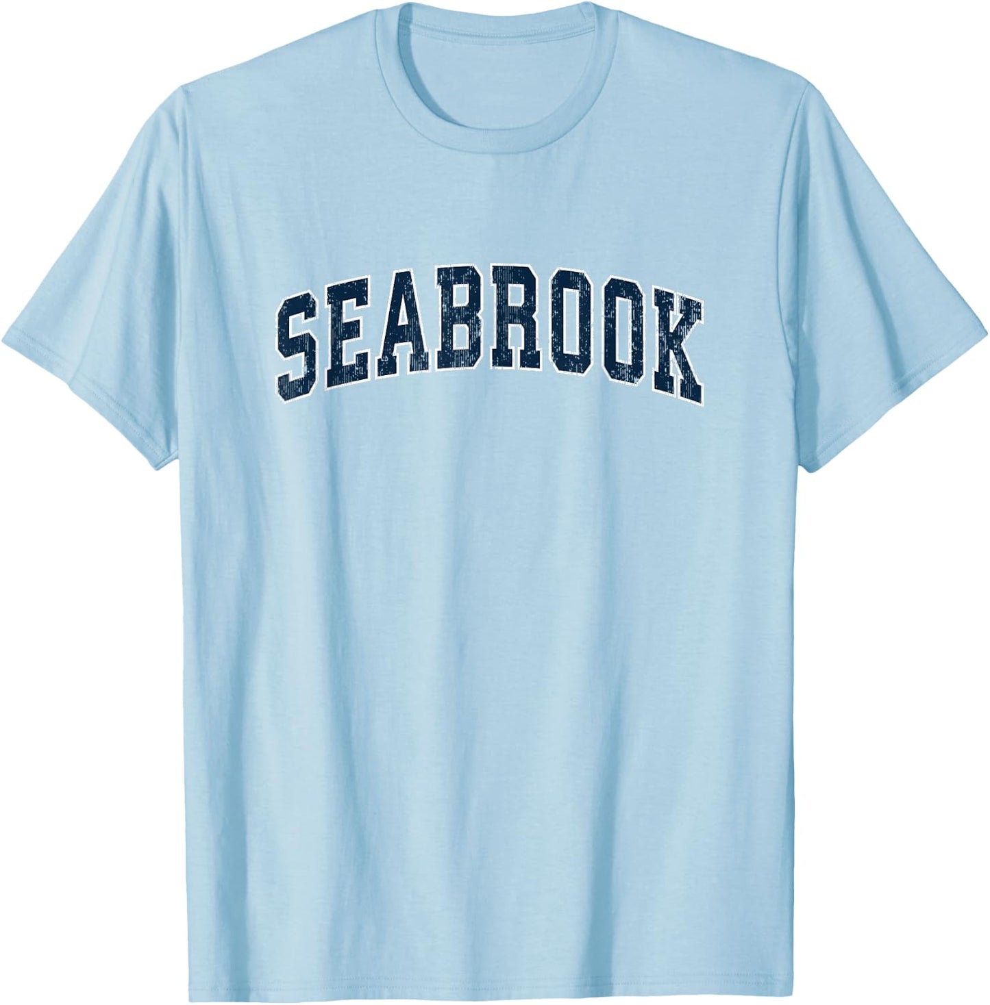 Seabrook New Hampshire NH Vintage Sports Design Navy Design T-Shirt - T-Shirt | Light Blue