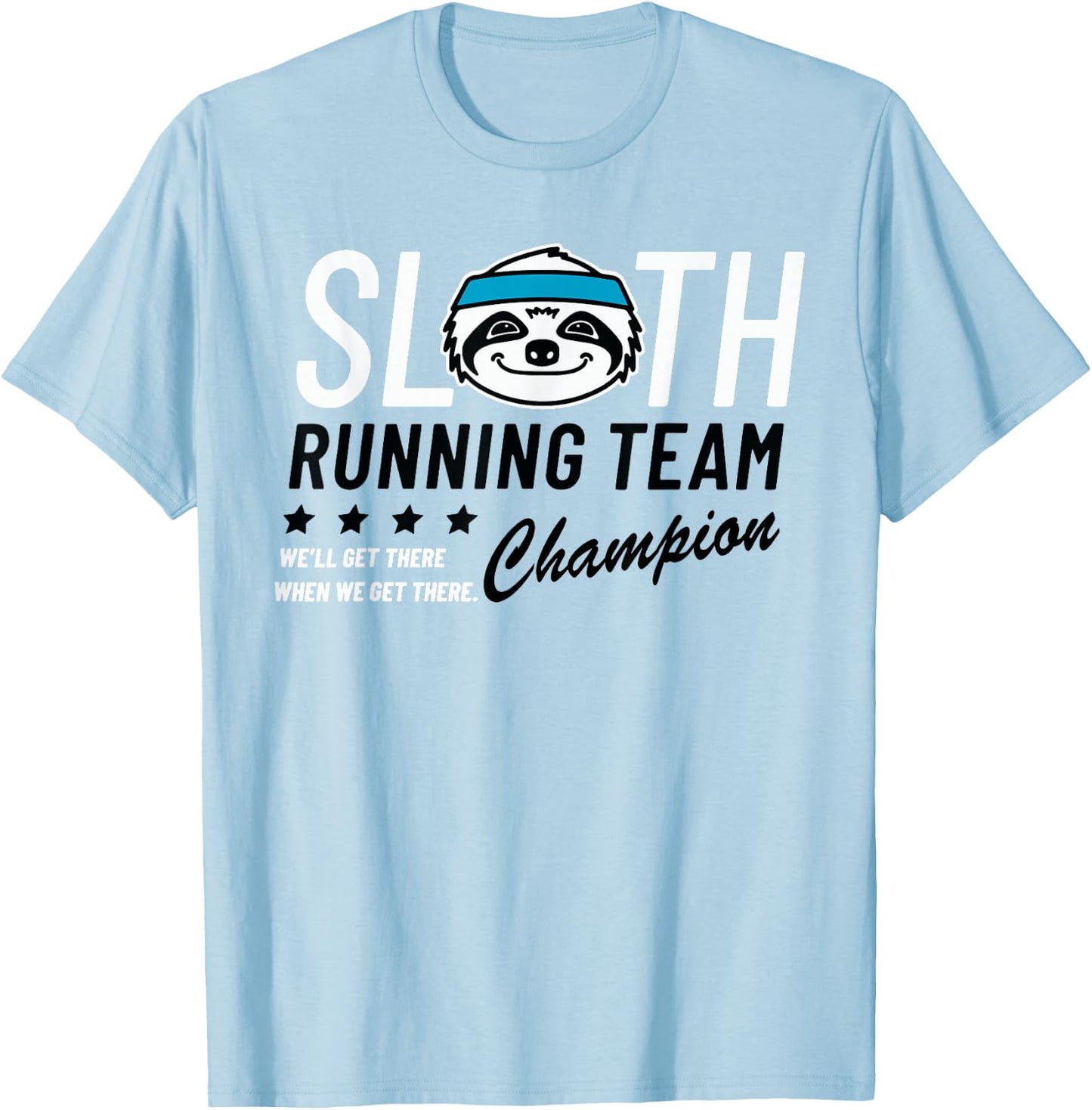 Sloth Running Team Champion T-Shirt - T-Shirt | Light Blue