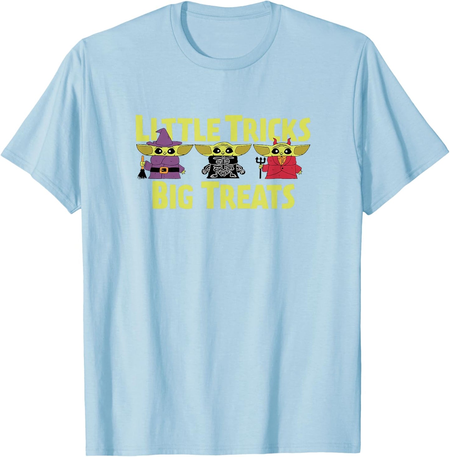 Amazon Essentials The Mandalorian Spooky Grogu Halloween Costumes Little Trick T-Shirt - T-Shirt | Light Blue