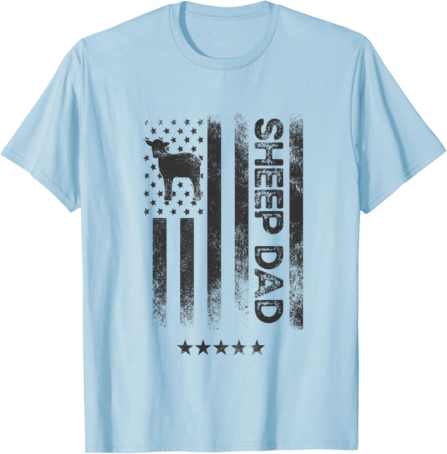 USA American Flag - Sheep Dad Women Men T-Shirt - T-Shirt | Light Blue
