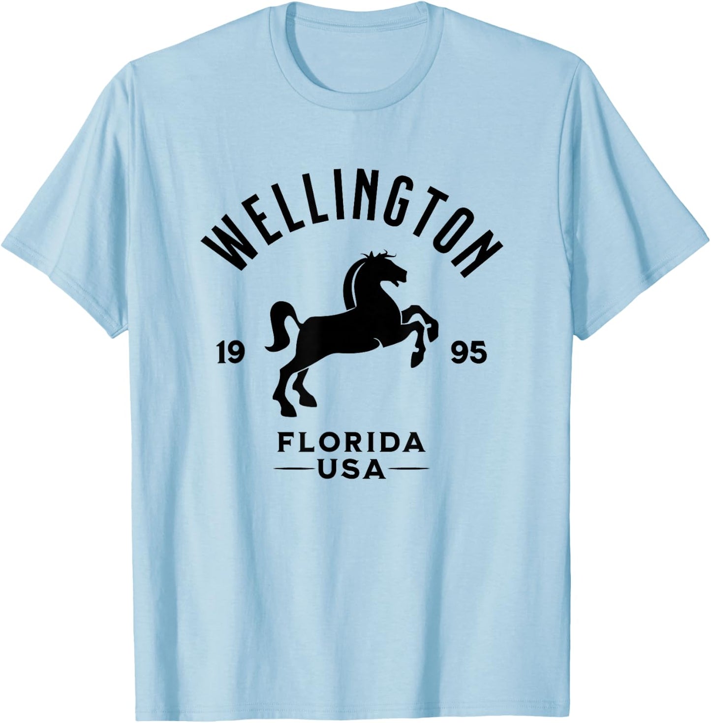 Wellington Florida USA Equestrian Horse Design T-Shirt - T-Shirt | Light Blue