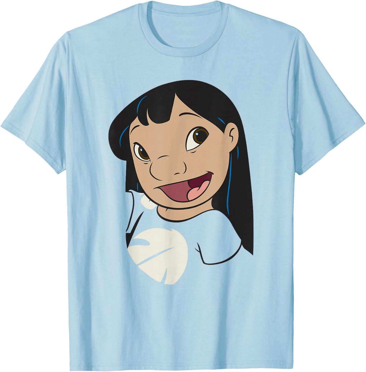 Disney Lilo & Stitch Lilo Big Face Red Shirt Smile T-Shirt - T-Shirt | Light Blue