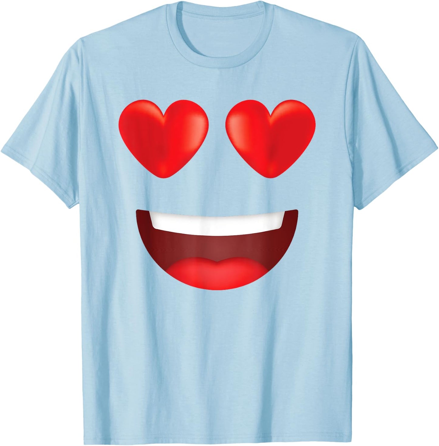 Group Costume Team Valentine Couple Outfit Love Emoticon T-Shirt - T-Shirt | Light Blue