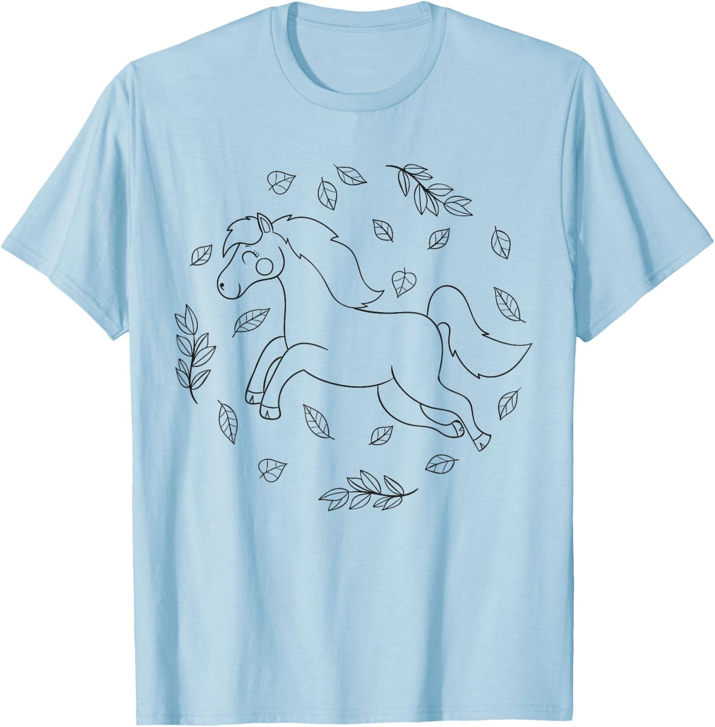 Horse mandala to color for children T-Shirt - T-Shirt | Light Blue